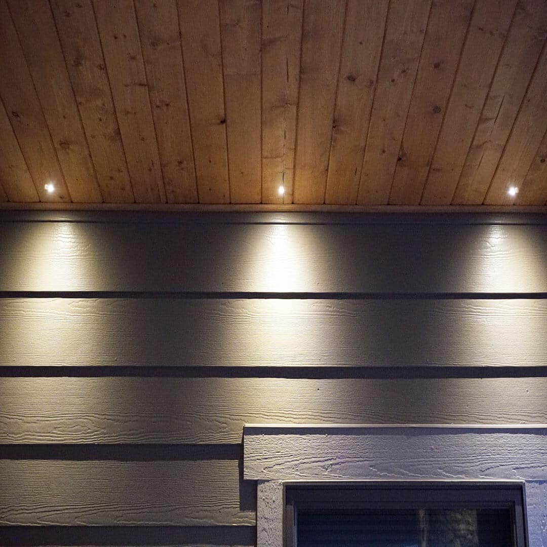 What do you recommend for spacing between lights and offset from the house?